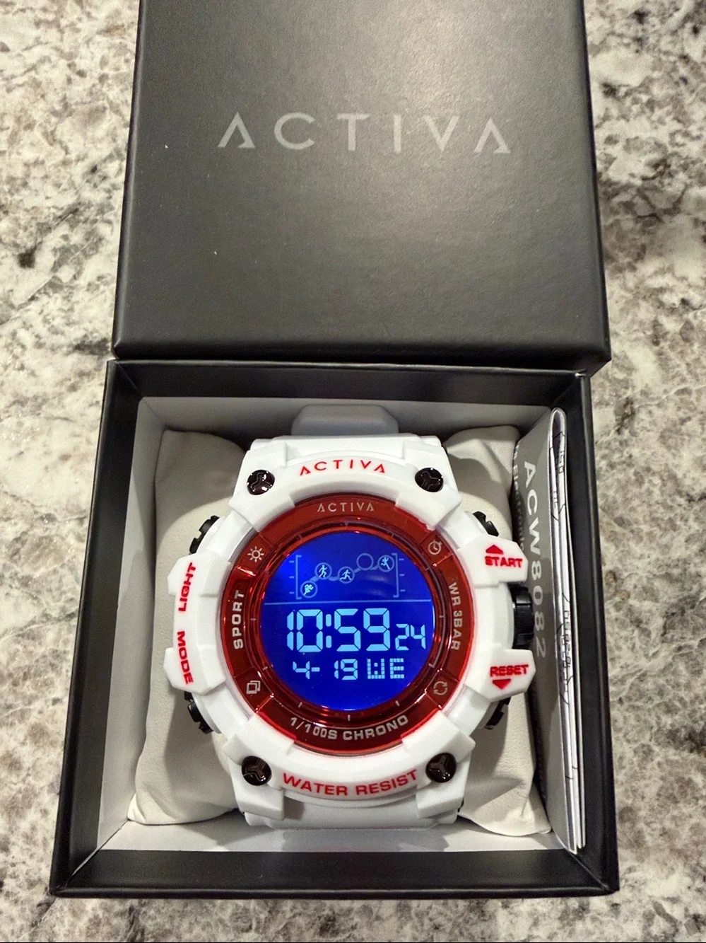 Activa X Invicta Digital Summit Unisex Watch 50mm White ACW8082-016 New w/Box